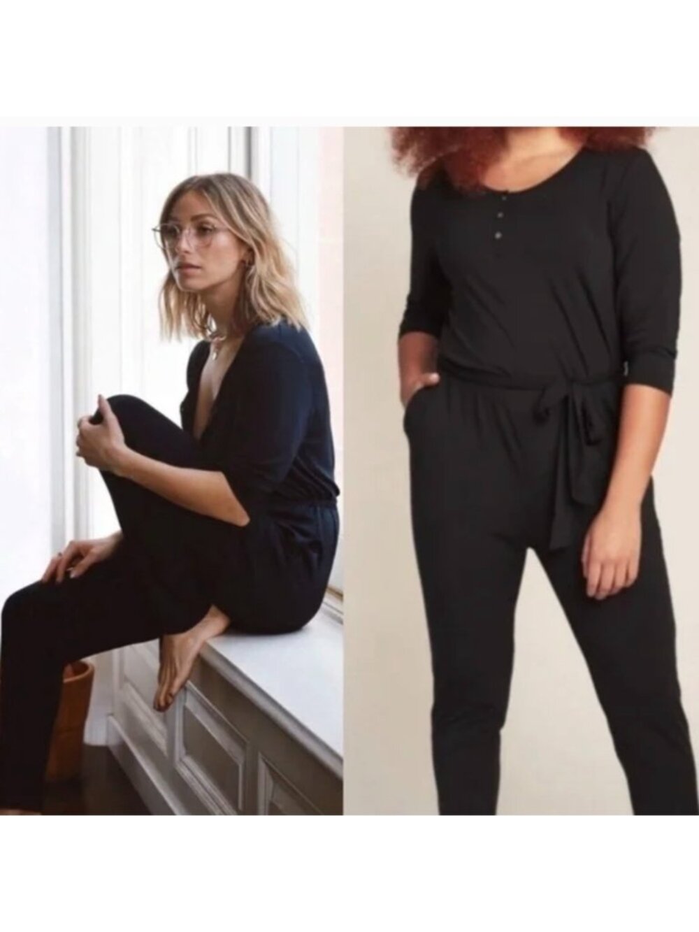 Knix Henley Modal Black Romper / Jumpsuit